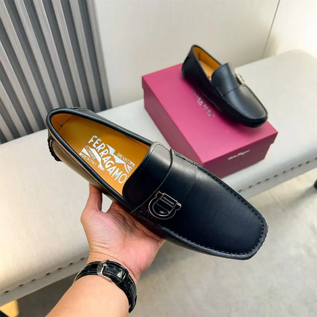 Men's shoes 💰560 Ferragamo new high-end quality 🔥 black cowhide ➕ cowhide lining size 38-45